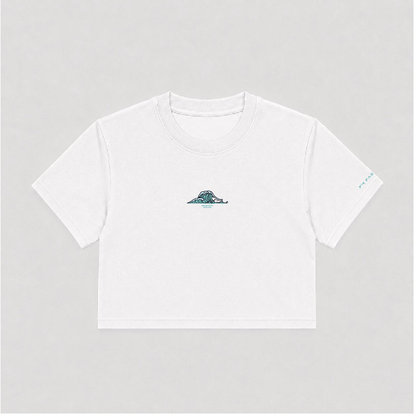 T-shirt Crop Donna "Quann ' o mar è calmo"