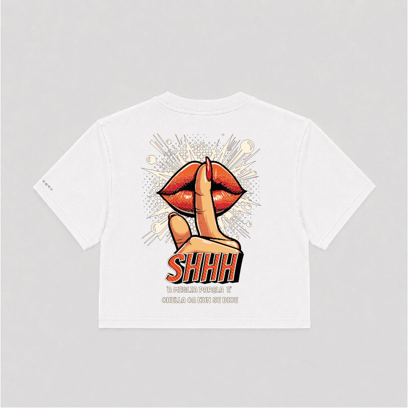 T-shirt Crop Donna "'A meglia parola"