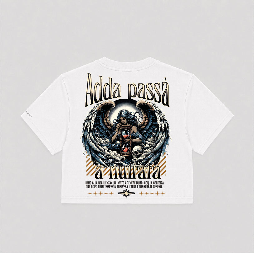 T-shirt Crop Donna "Adda passà 'a nuttata"