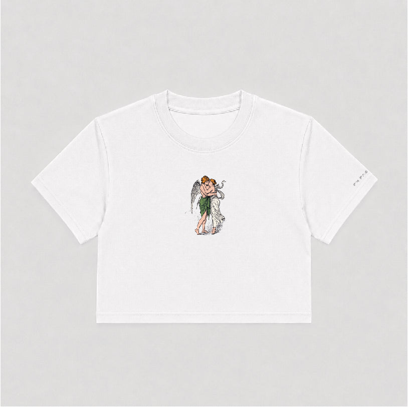 T-shirt Crop Donna "'O core nun tene padrone"