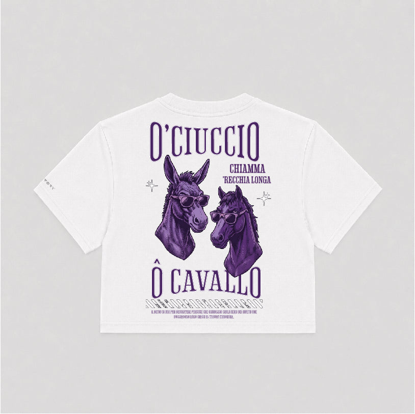 T-shirt Crop Donna "'O ciuccio"