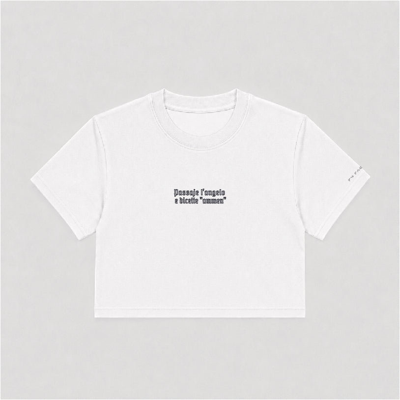 T-shirt Crop Donna  "Passaje l'angelo"