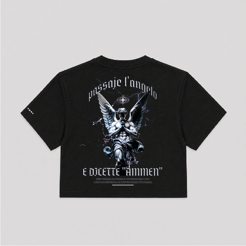 T-shirt Crop Donna  "Passaje l'angelo"