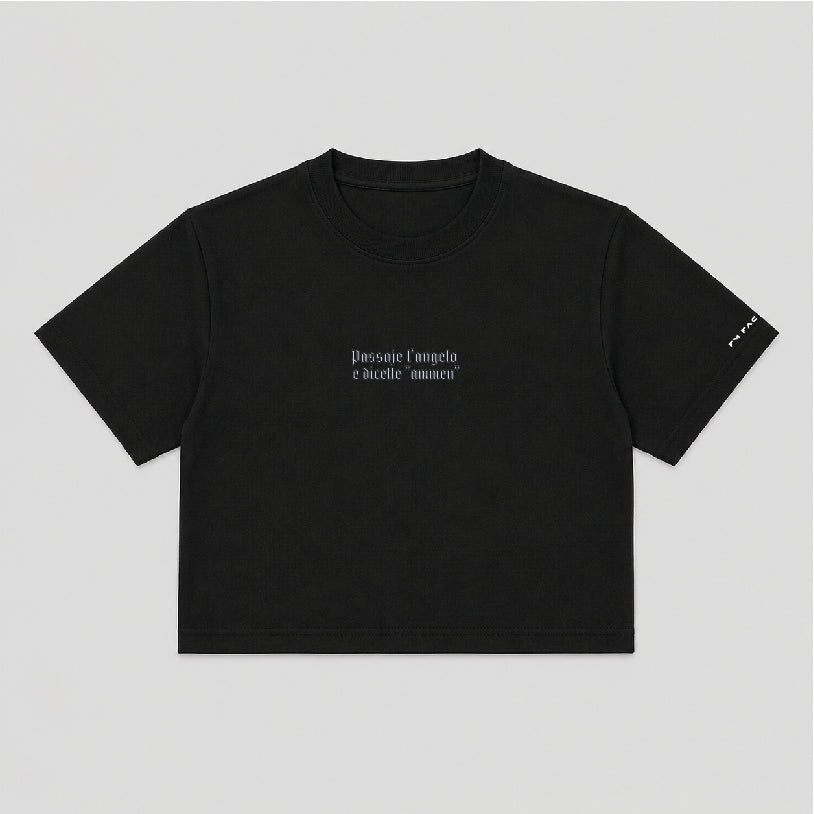 T-shirt Crop Donna  "Passaje l'angelo"