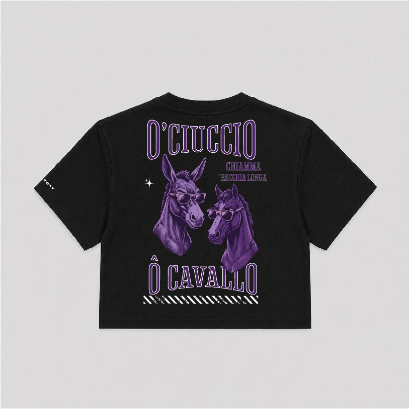 T-shirt Crop Donna "'O ciuccio"