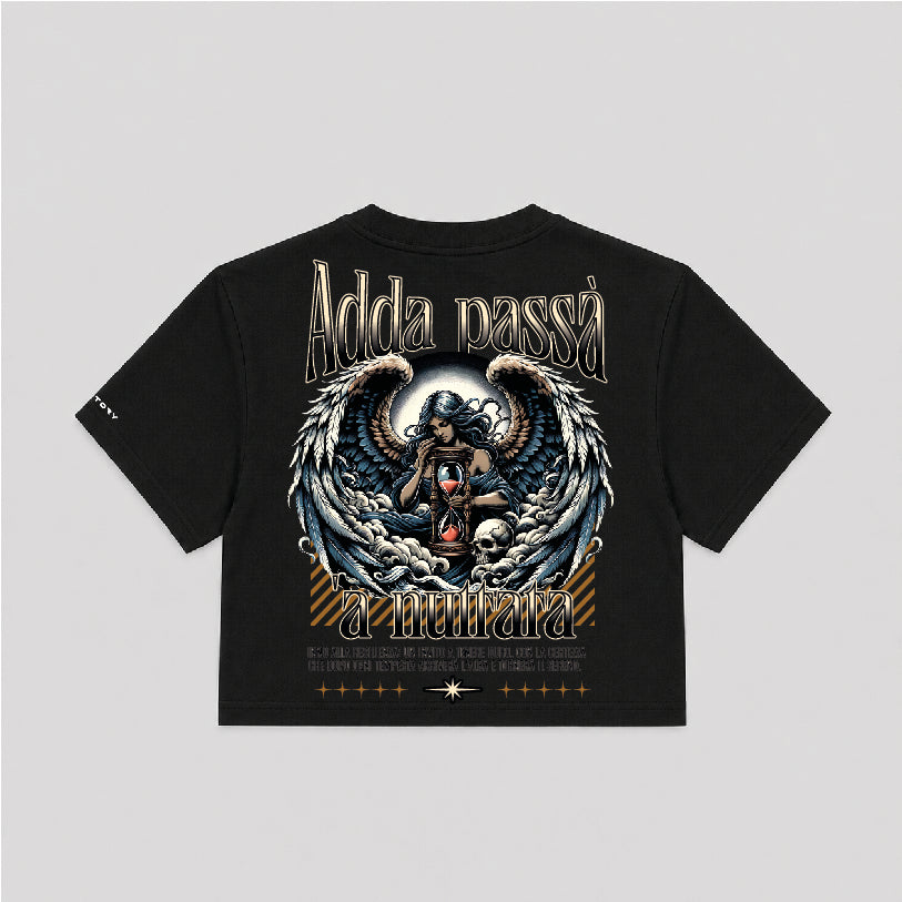 T-shirt Crop Donna "Adda passà 'a nuttata"