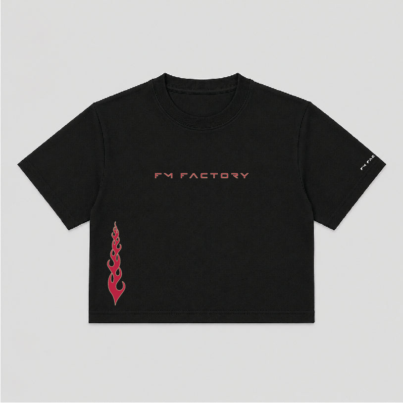 T-shirt Crop Donna " ' O diavulo"