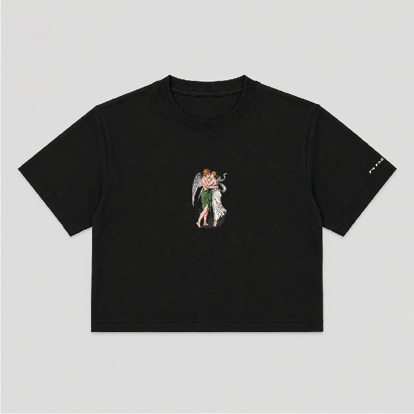 T-shirt Crop Donna "'O core nun tene padrone"