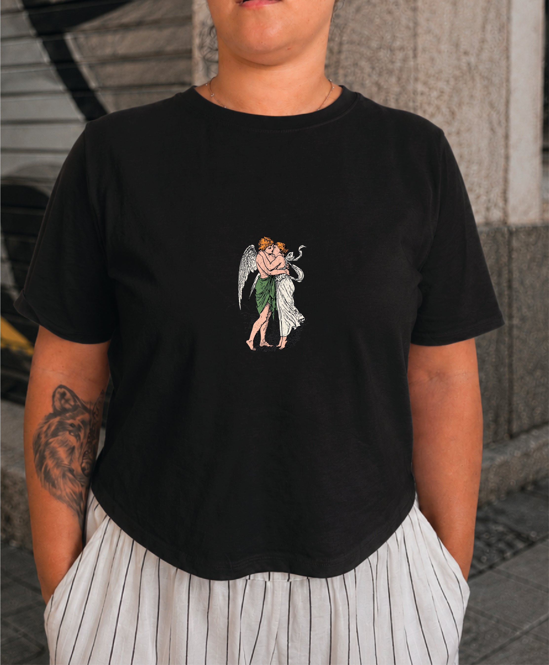 T-shirt Crop Donna "'O core nun tene padrone"