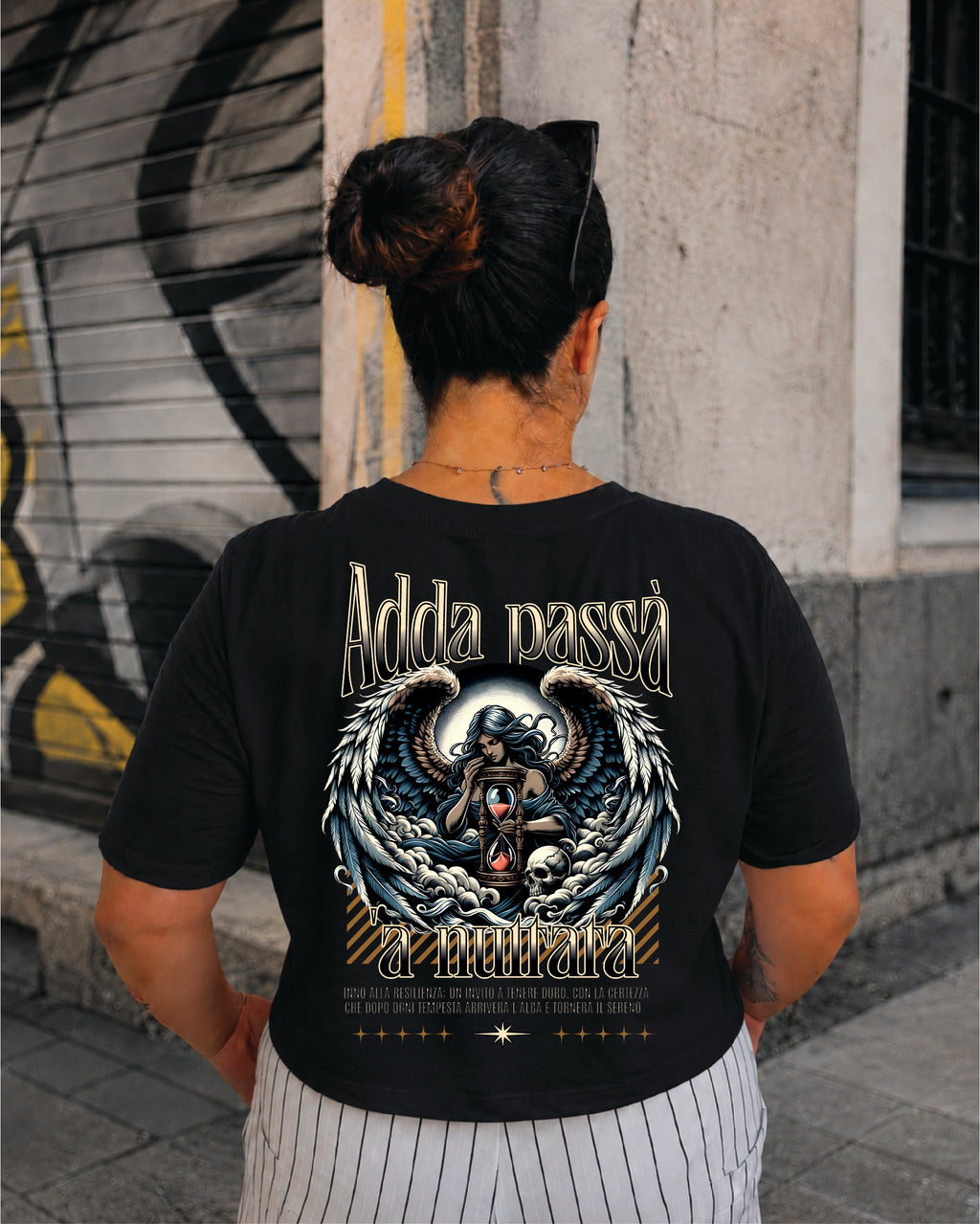 T-shirt Crop Donna "Adda passà 'a nuttata"