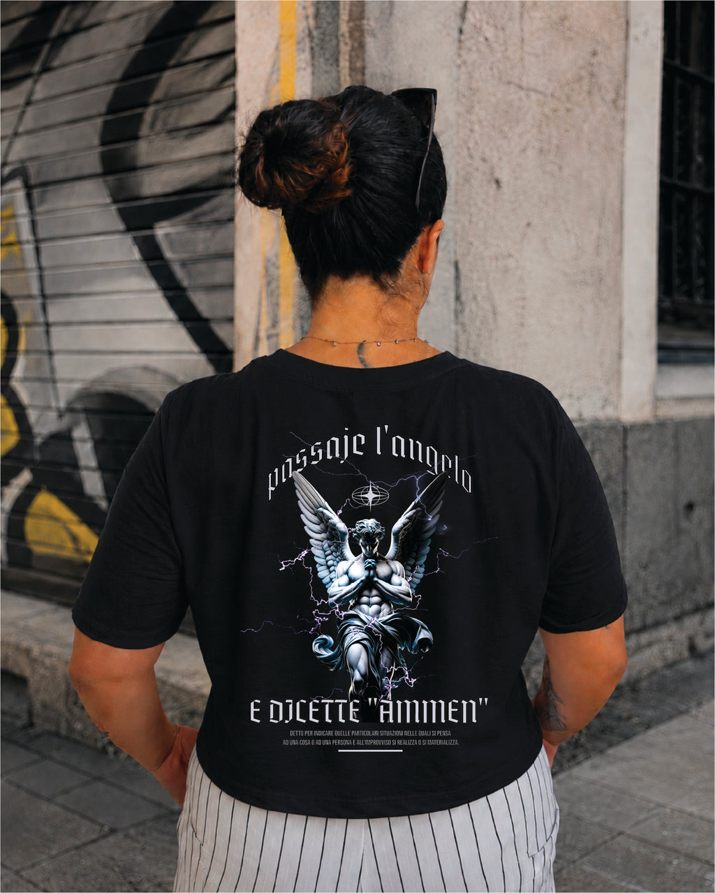 T-shirt Crop Donna  "Passaje l'angelo"
