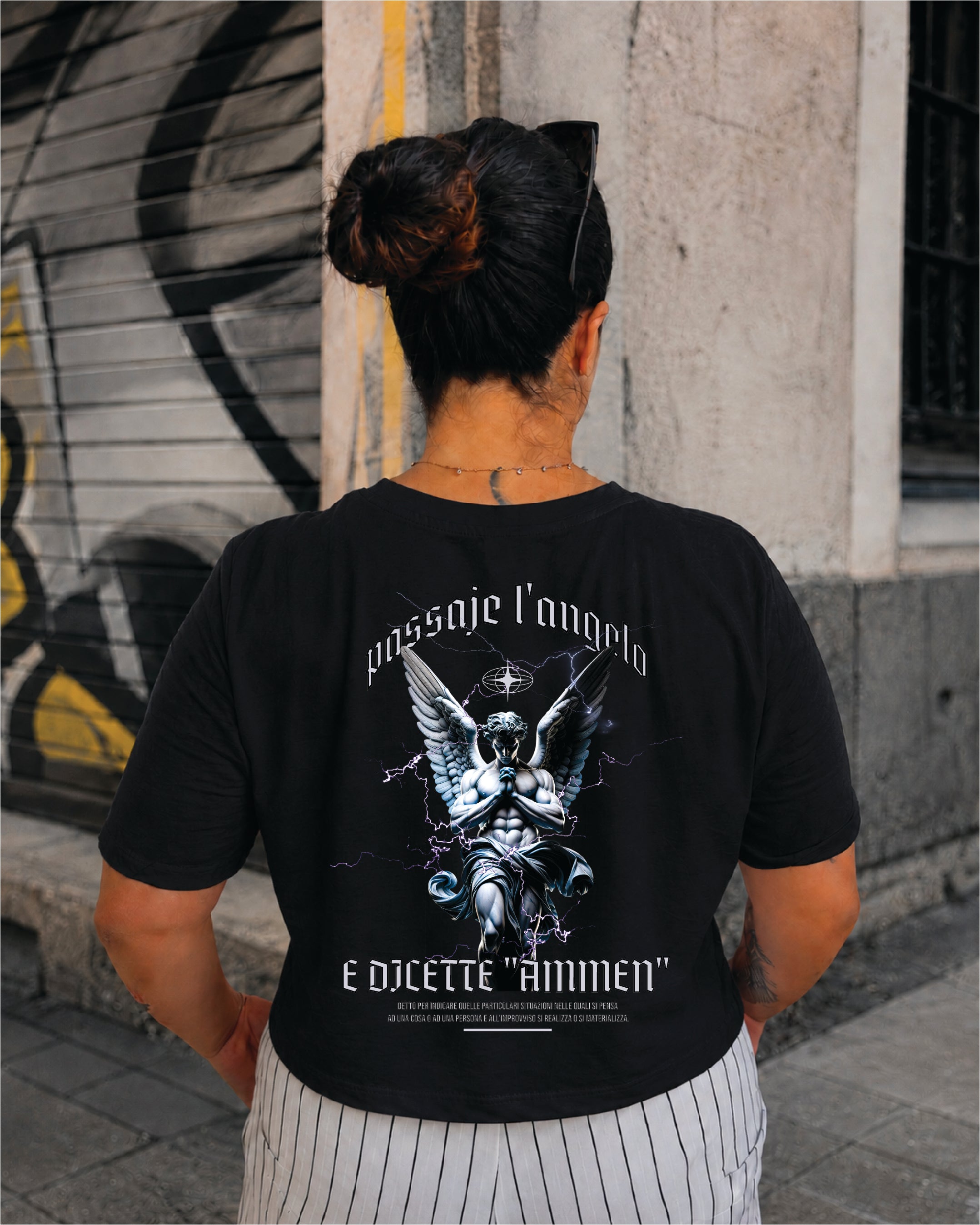 T-shirt Crop Donna  "Passaje l'angelo"