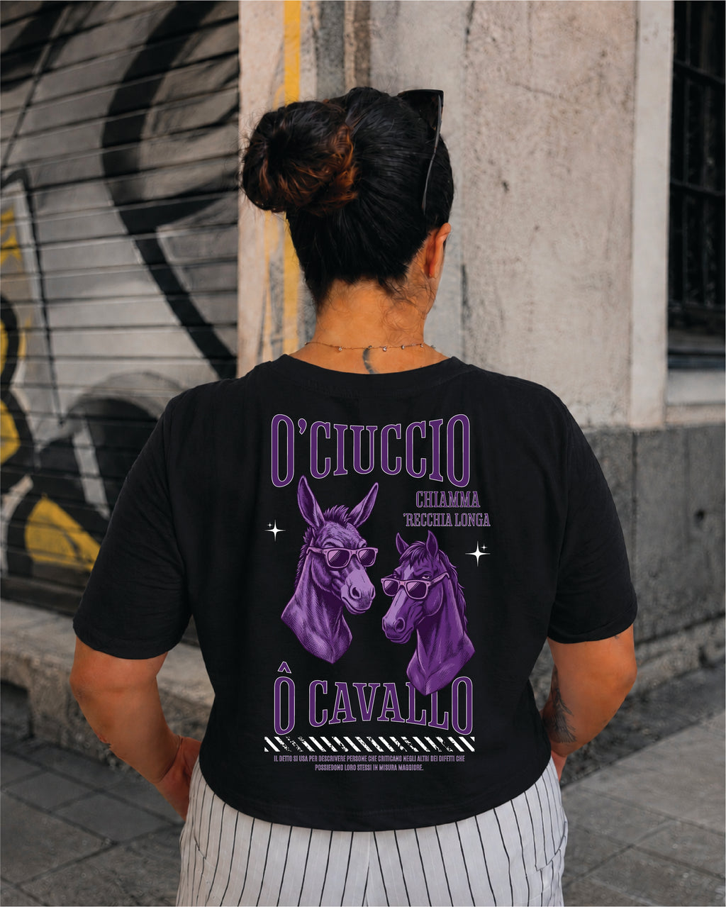 T-shirt Crop Donna "'O ciuccio"