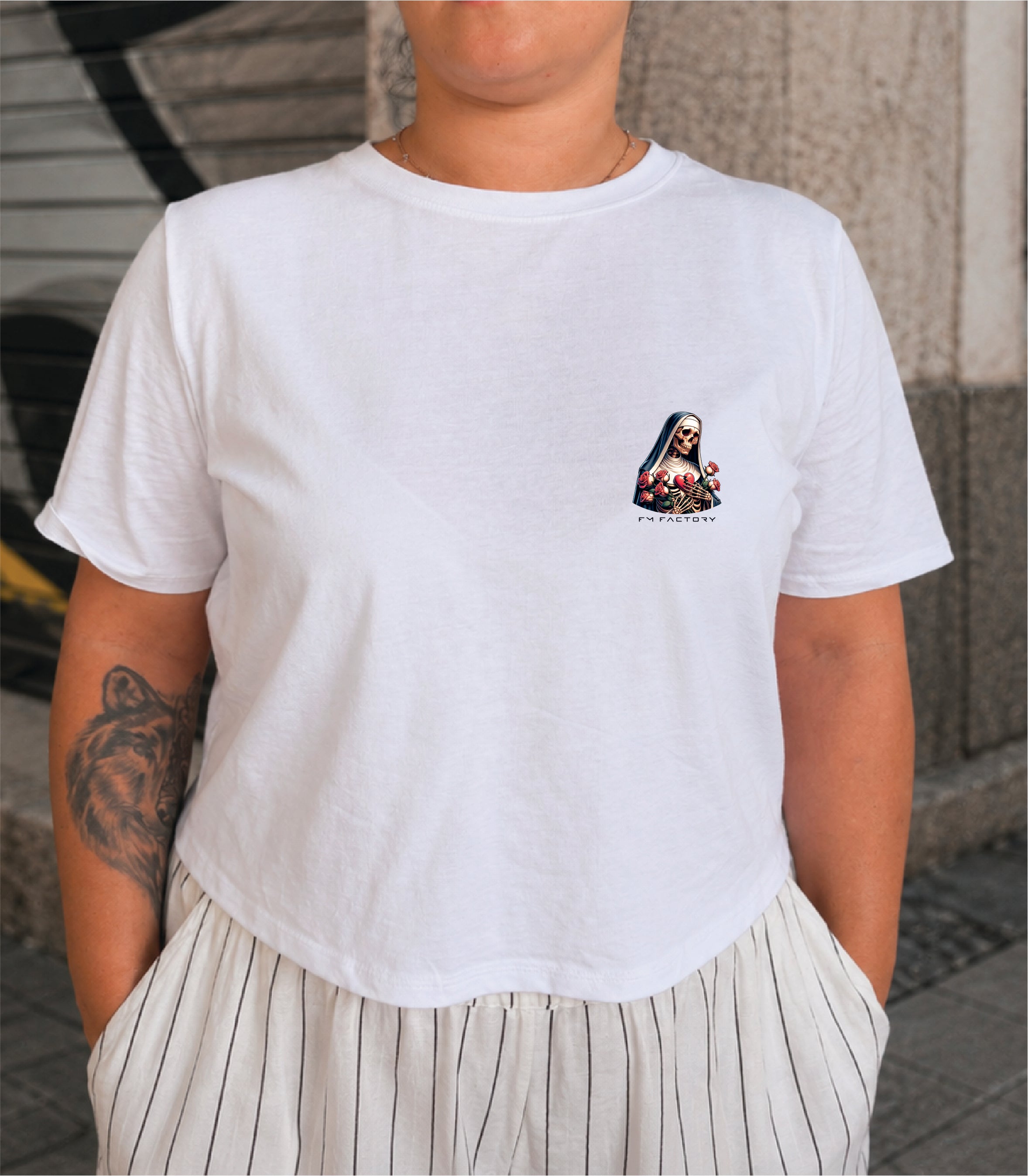 T-shirt Crop Donna "'A maronn' T'accumpagn"