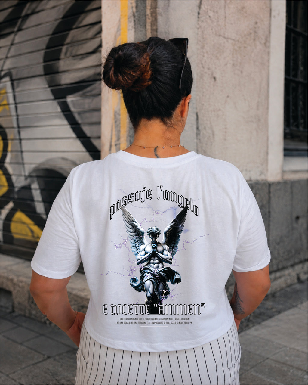 T-shirt Crop Donna  "Passaje l'angelo"