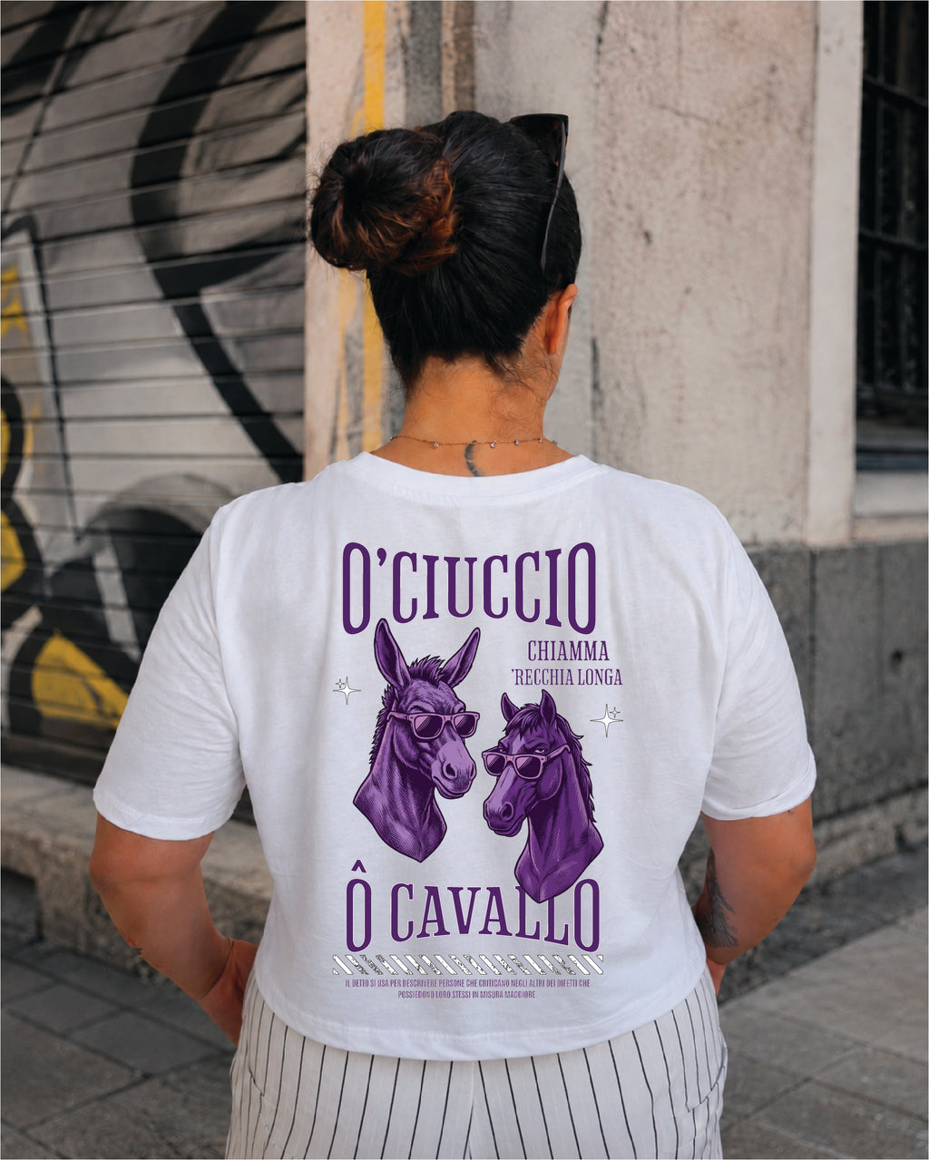 T-shirt Crop Donna "'O ciuccio"