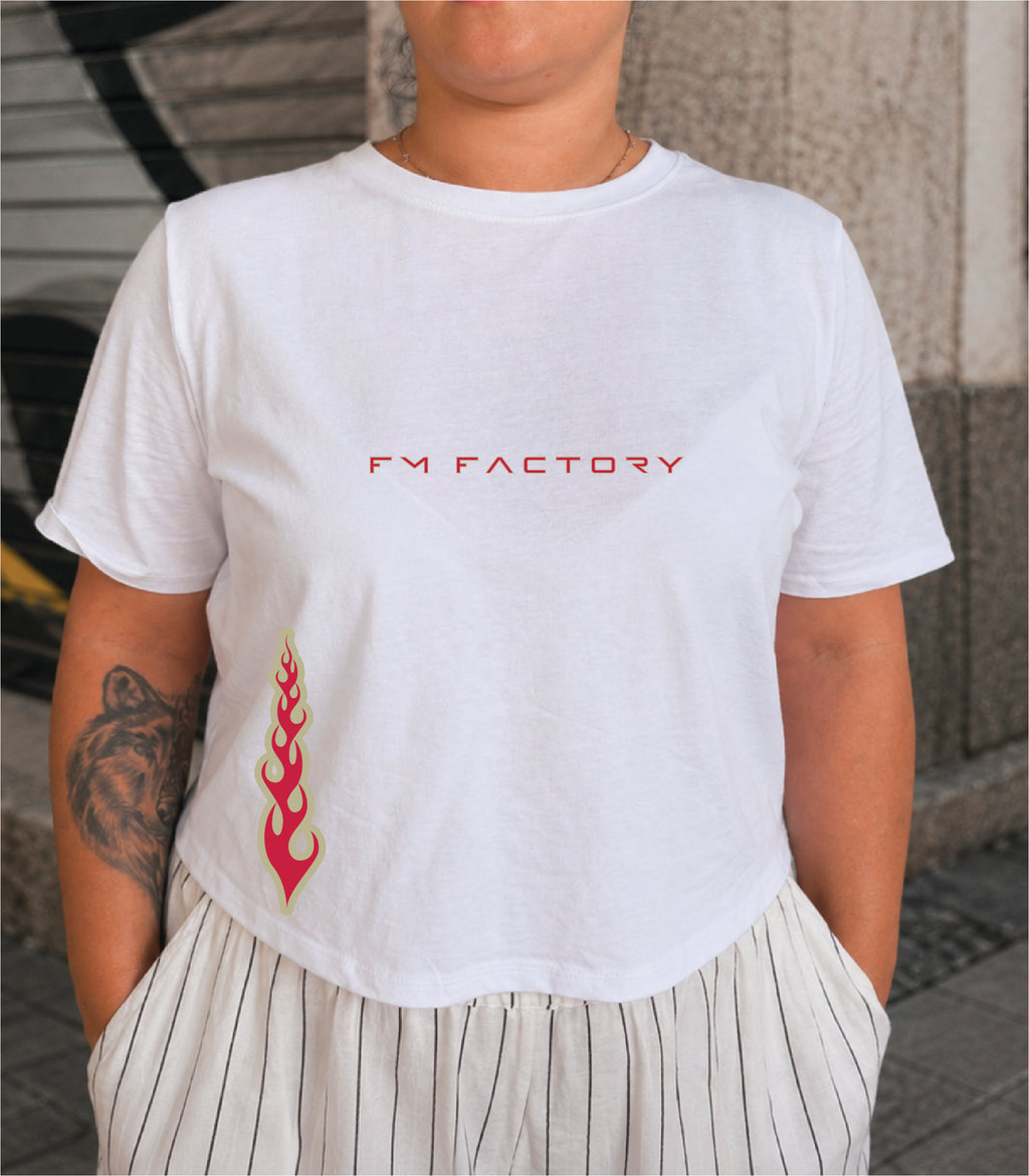 T-shirt Crop Donna " ' O diavulo"