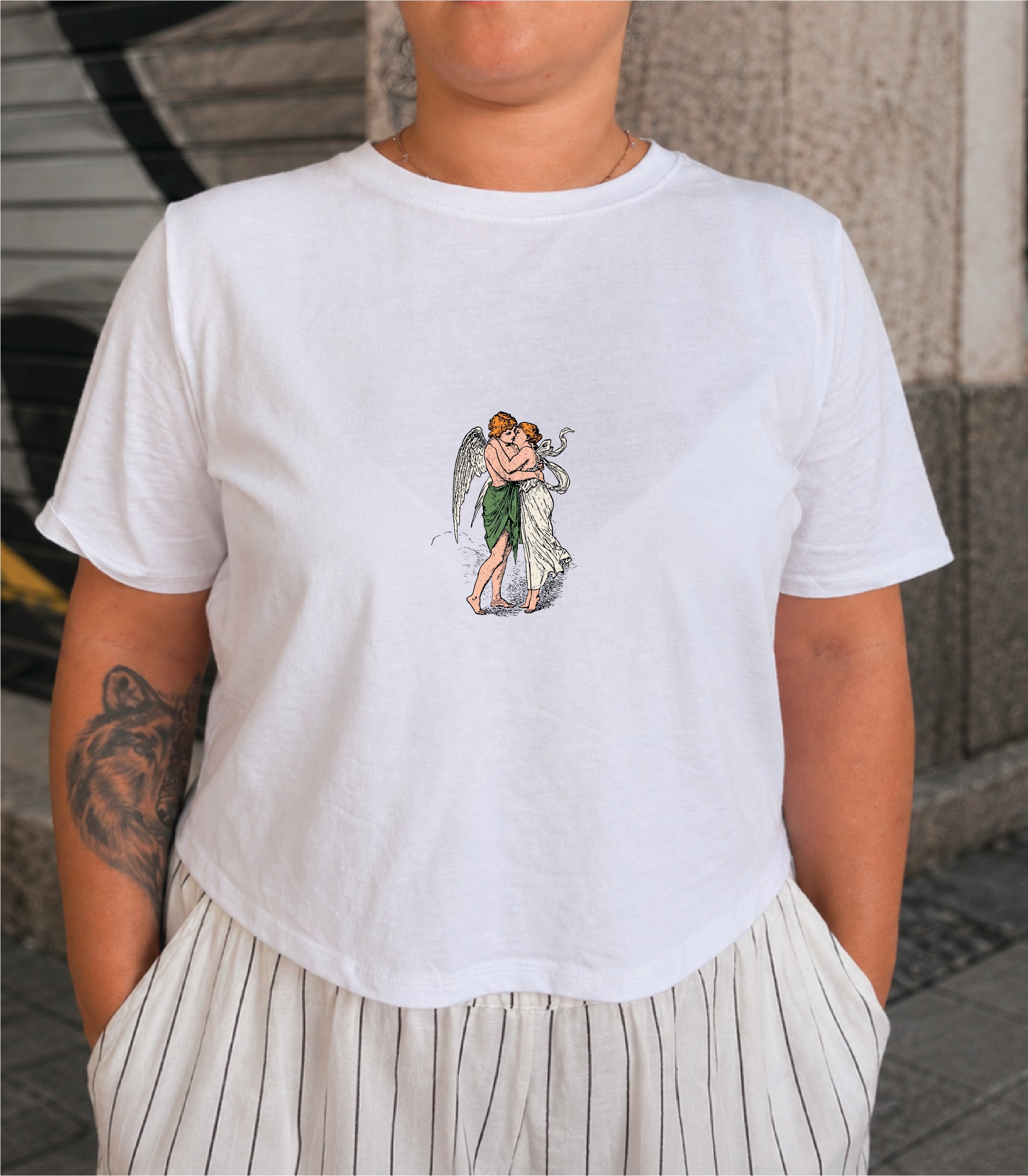 T-shirt Crop Donna "'O core nun tene padrone"