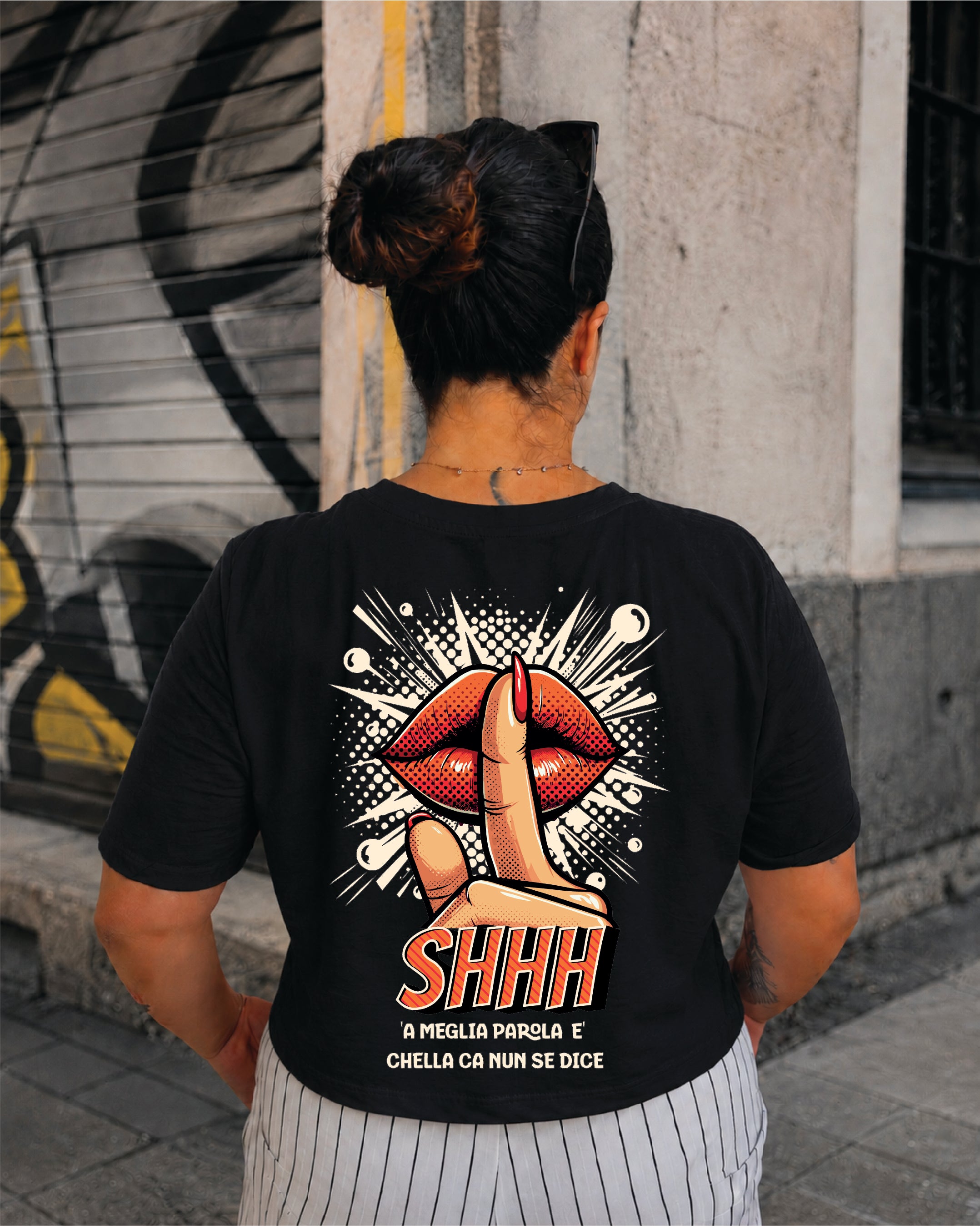 T-shirt Crop Donna "'A meglia parola"